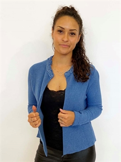 dueblå cardigan