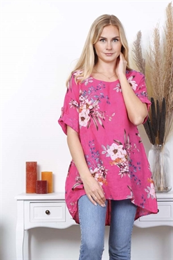 Cherie Hør Tunika pink