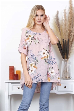 Cherie Hør Tunika rosa