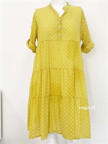 Aline gul kjole - Gul kjole med prikker