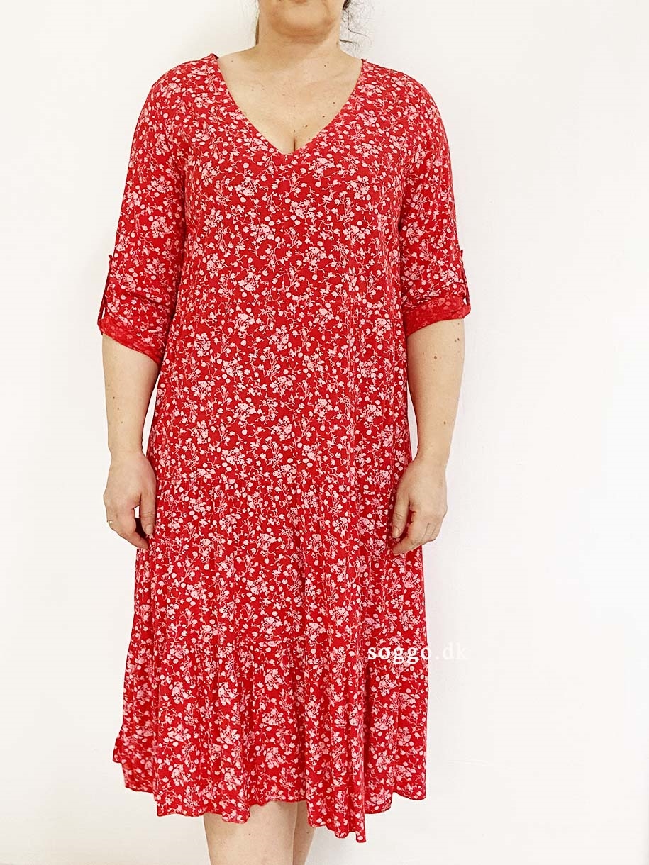 rød - curvy midi kjole