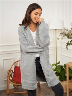 Grå Lang cardigan