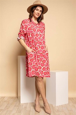 Kiwi tunika med knapper i pink - Tunika fra soggo