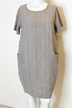 Mari stribet kjole i beige