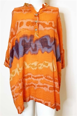 Muli tunika med knapper i orange