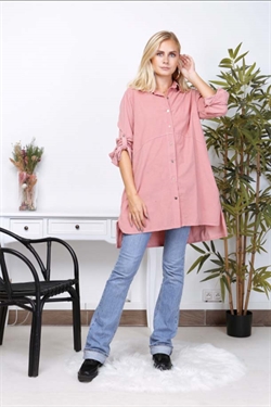 Fløjls Tunika med knapper pink Soggo
