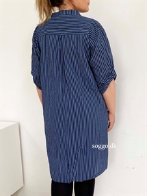 Plus Size Skjortekjole royalblue - Royal blå plus size skjorte