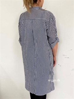 Plus Size skjortekjole blå/hvid