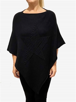 Sort poncho med stjerne