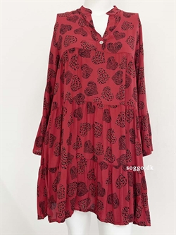 Mira rød kjole - kjole/tunika med hjerter i rød