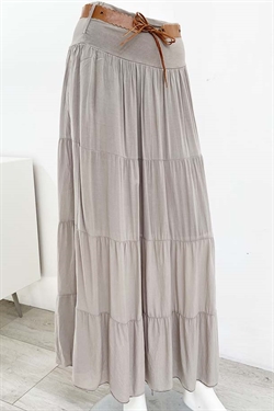 Rosi lang nederdel i beige
