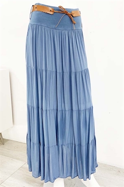 Rosi lang nederdel i blå