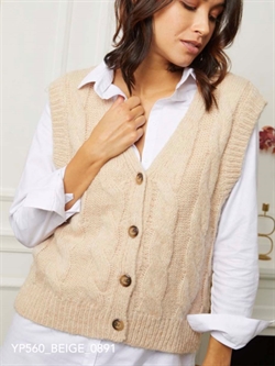 Sand strikvest med knapper