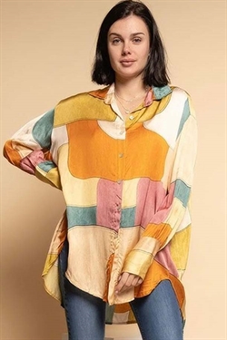 Silky skjorte tunika i orange