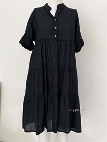 Sort sommerkjole med peplum - Sort kjole