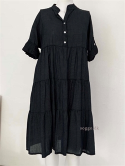 Sort sommerkjole med peplum - Sort kjole