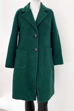 Klassisk uldfrakke i Mørkegrøn
