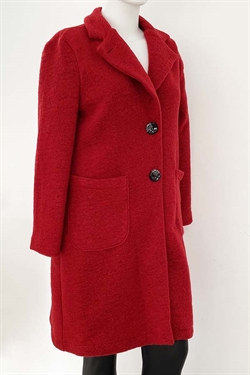 Klassisk uldfrakke i rød