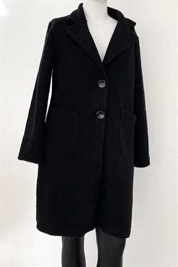 Klassisk uldfrakke i sort
