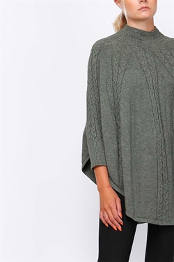 poncho army grøn - poncho med ærmer