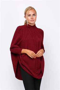 poncho bordeaux - poncho med ærmer