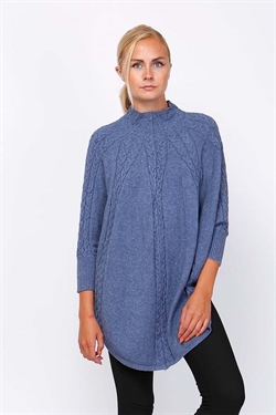 poncho jeans blå - poncho med ærmer