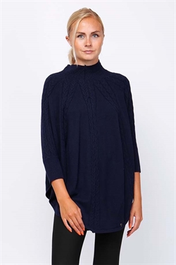 poncho navyblå - poncho med ærmer